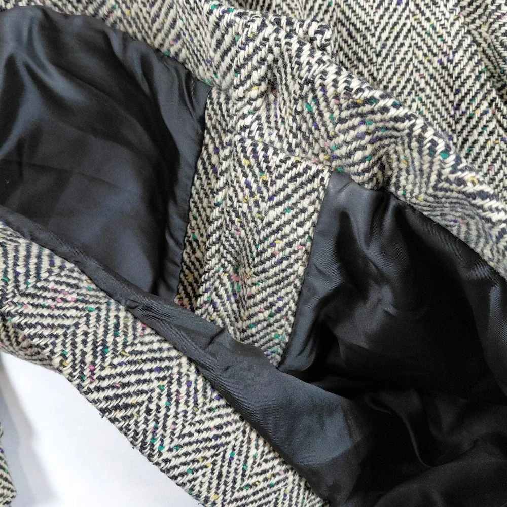 Vintage‎ Woolrich Wool Jacket Peacoat Rainbow Tweed Full Neck Button Grannycore